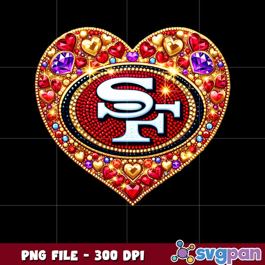 Nfl diamond heart san francisco 49ers png, super bowl 2025 png, national football league png
