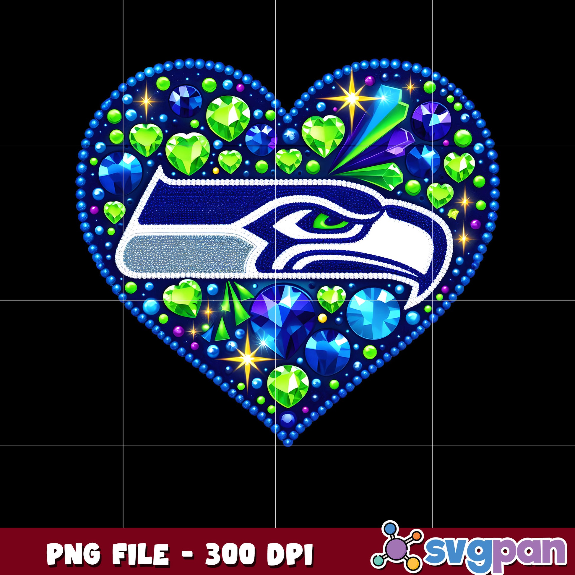 Nfl diamond heart seattle seahawks png, super bowl 2025 png, national football league png