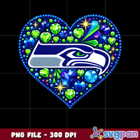 Nfl diamond heart seattle seahawks png, super bowl 2025 png, national football league png