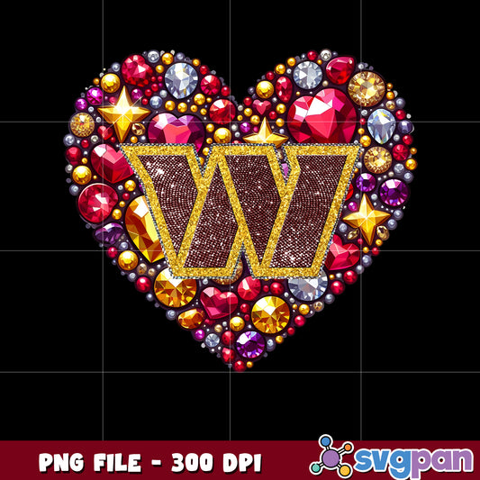 Nfl diamond heart washington commanders png, super bowl 2025 png, national football league png