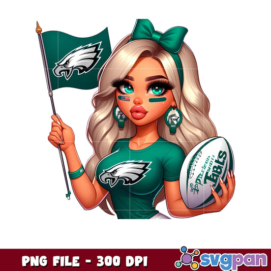Nfl eagles cheerleader girl design png, american football league png, nfl teams png
