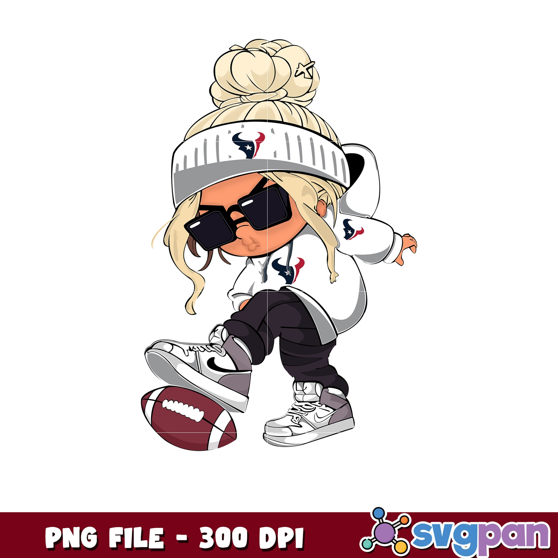 Nfl houston texans cool girl design png, nfl american football png, nfl games png