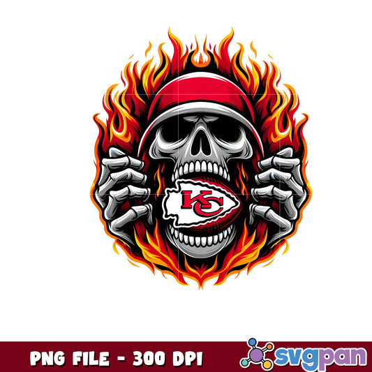 Nfl kansas city chiefs burning skull png, super bowl 2025 png, american football league png