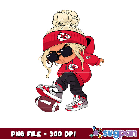 Nfl kansas city chiefs cool girl design png, nfl american football png, nfl games png