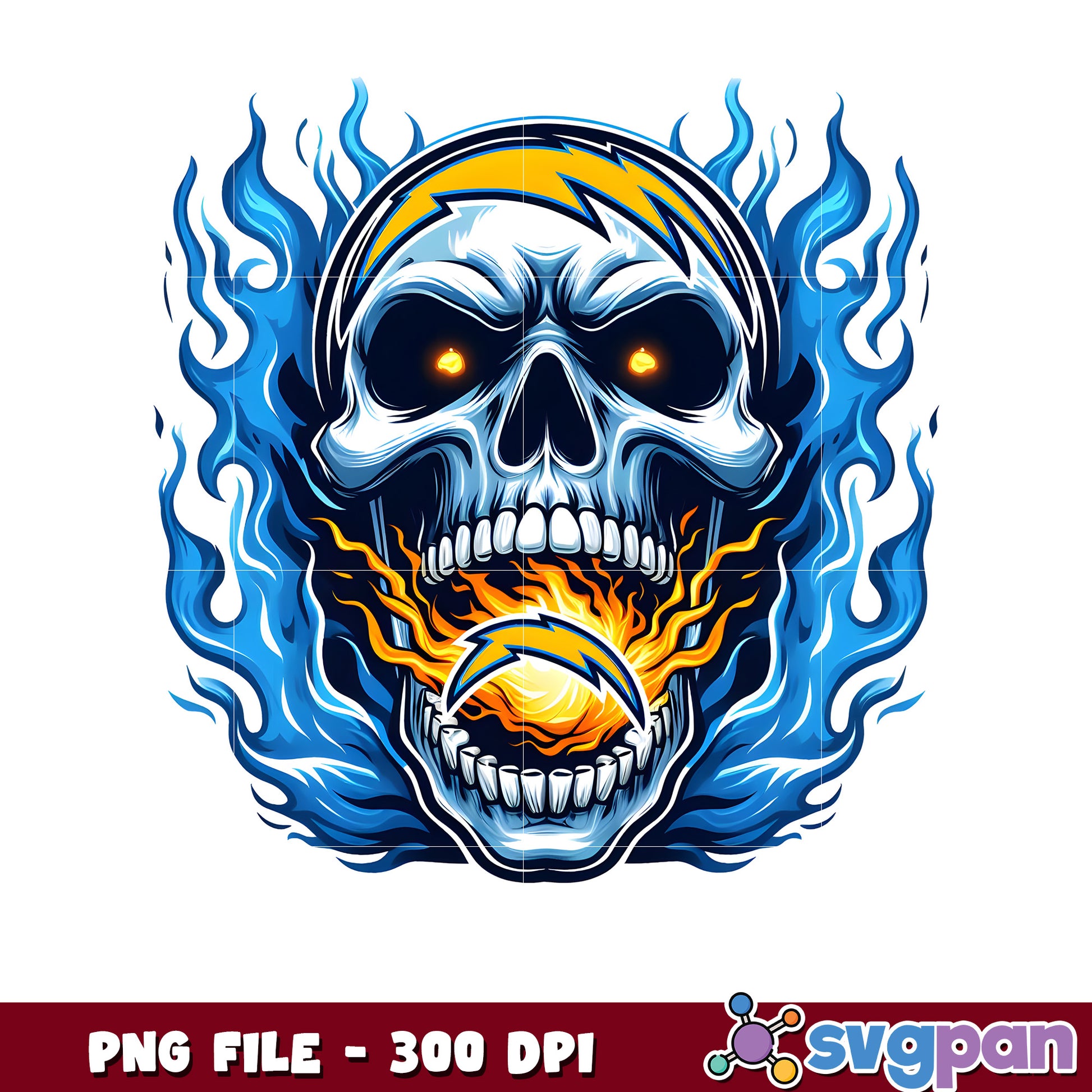 Nfl los angeles chargers burning skull png, super bowl 2025 png, american football league png
