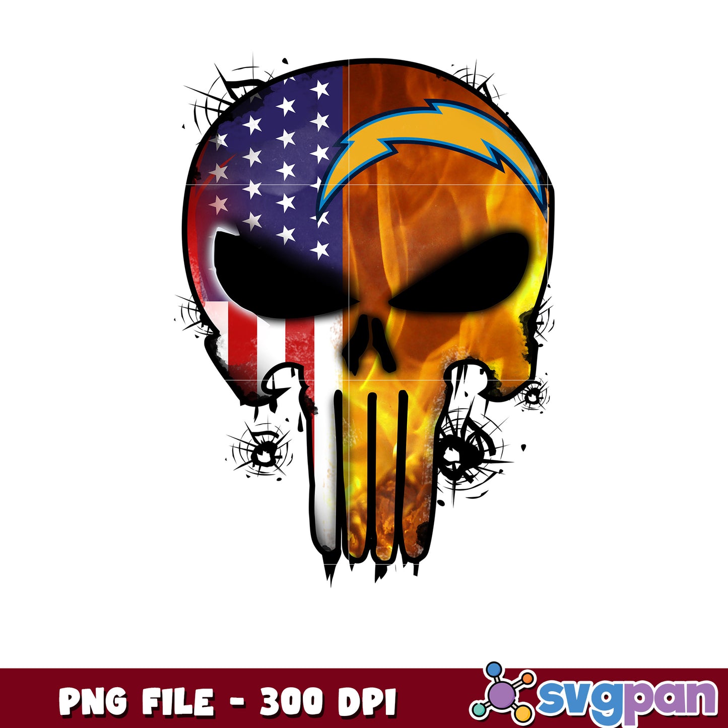 Nfl los angles chargers skull design png, national football league 2025 png, nfl png