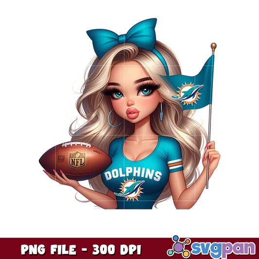 Nfl miami dolphins cheerleader girl design png, american football league png, nfl teams png