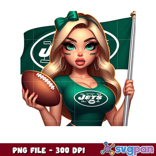 Nfl new york jets cheerleader girl design png, american football league png, nfl teams png