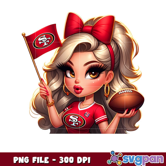Nfl san francisco 49ers cheerleader girl design png, american football league png, nfl teams png