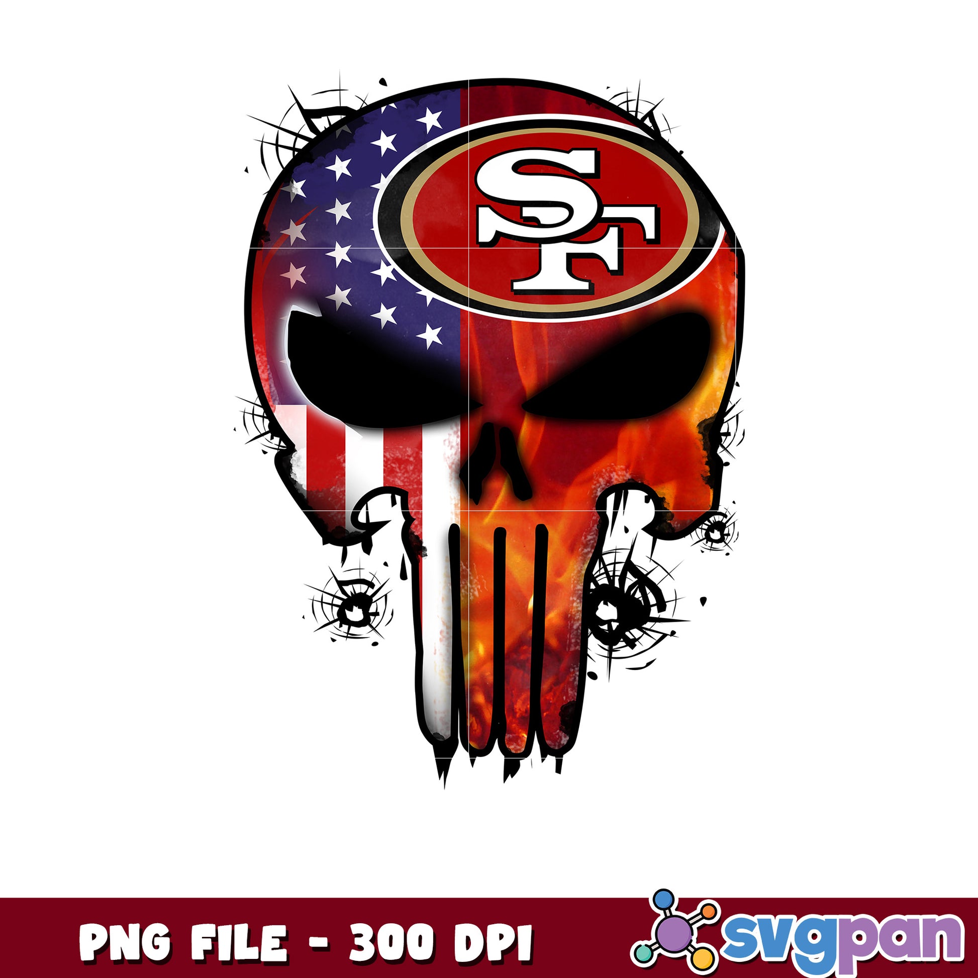 Nfl san francisco 49ers skull design png, national football league 2025 png, nfl png