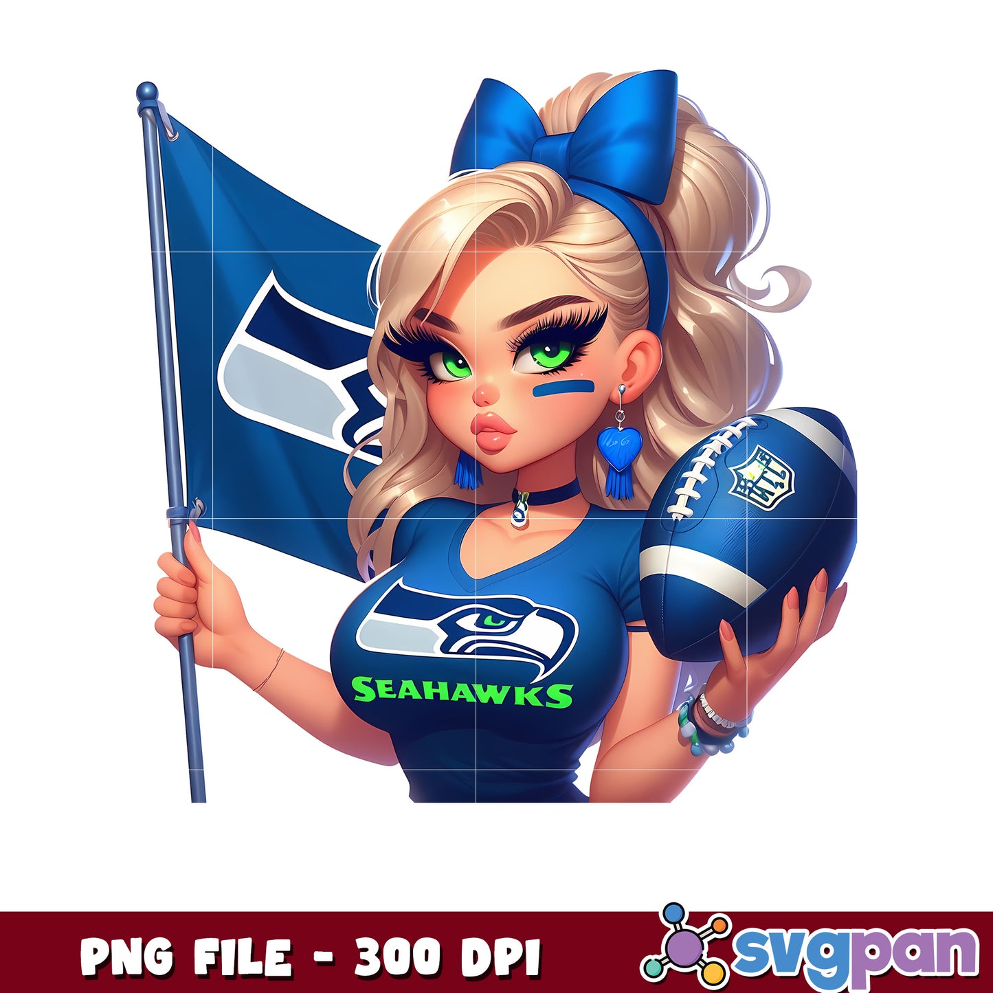 Nfl seahawks team cheerleader girl design png, american football league png, nfl teams png