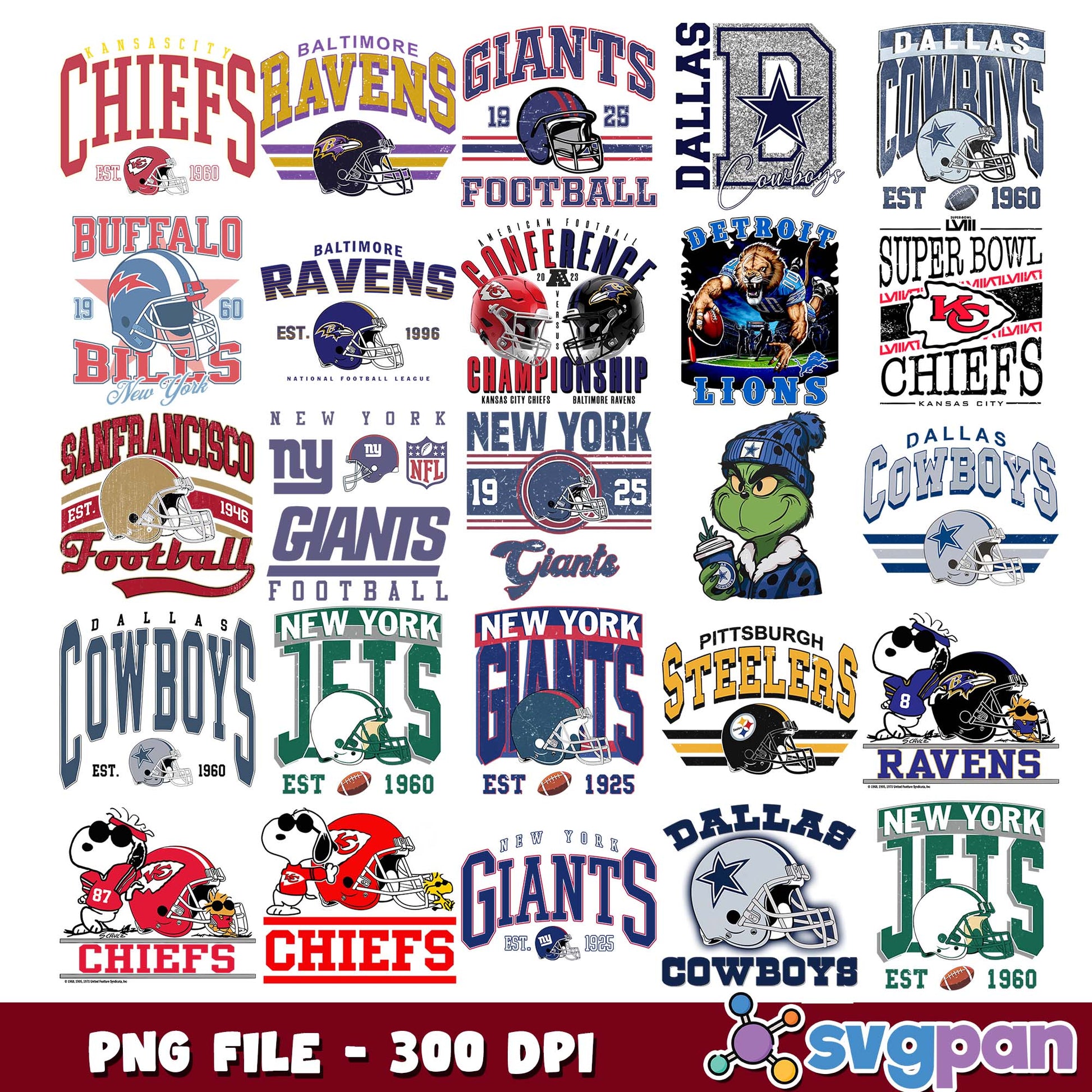 Nfl team logos png bundle
