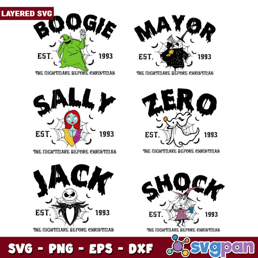 Nightmare Before Christmas Bundle SVG Designs Set