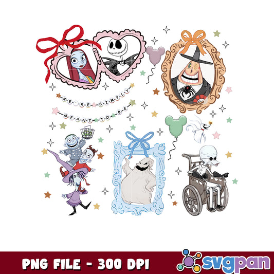 Nightmare Before Christmas Character Art PNG Design Bundle