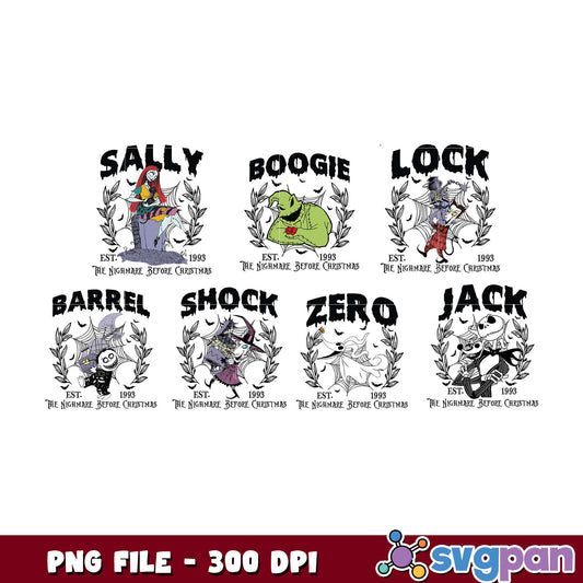 Nightmare Before Christmas Character Bundle PNG Art