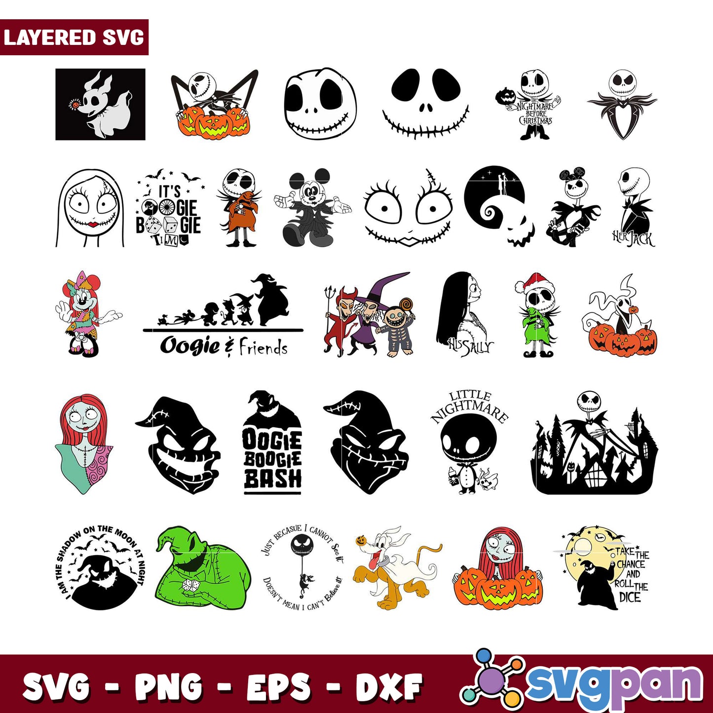 Nightmare Before Christmas SVG Bundle Design Pack