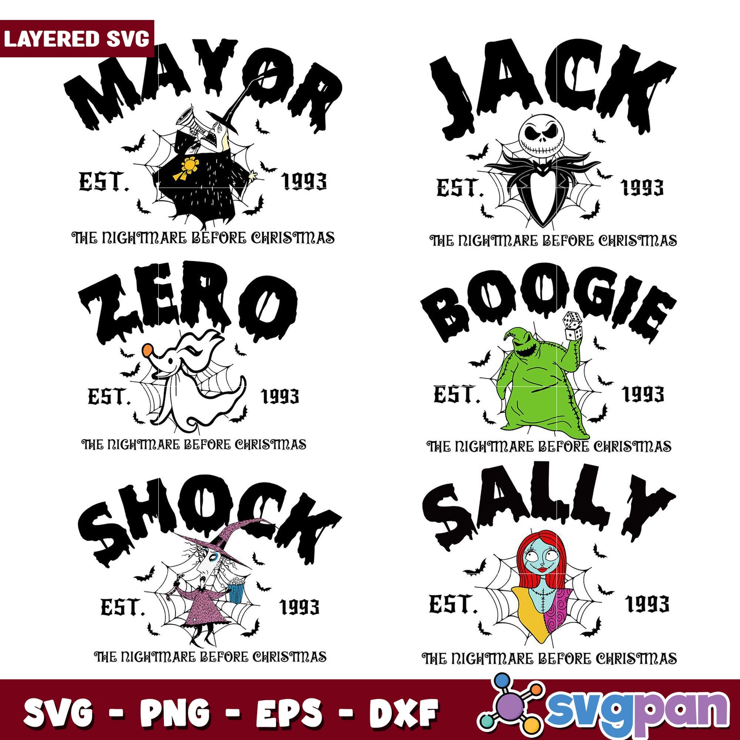 Nightmare Before Christmas SVG Bundle Designs Collection