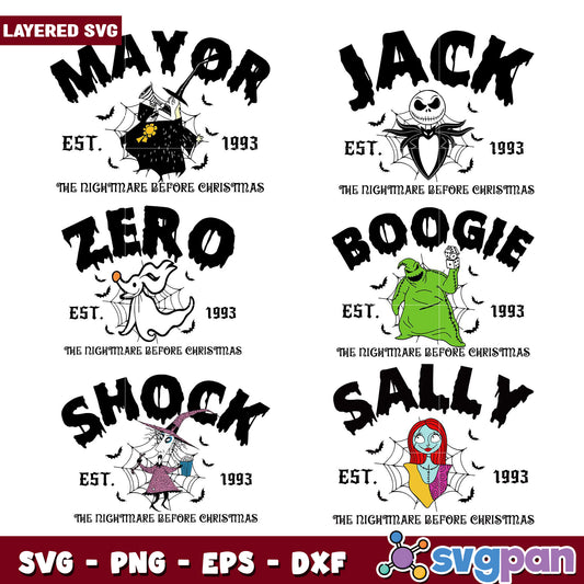 Nightmare Before Christmas SVG Bundle Designs Collection