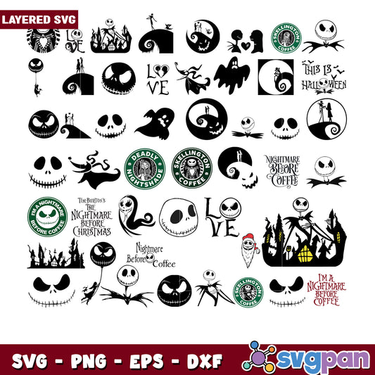 Nightmare Before Christmas SVG Bundle for Crafters