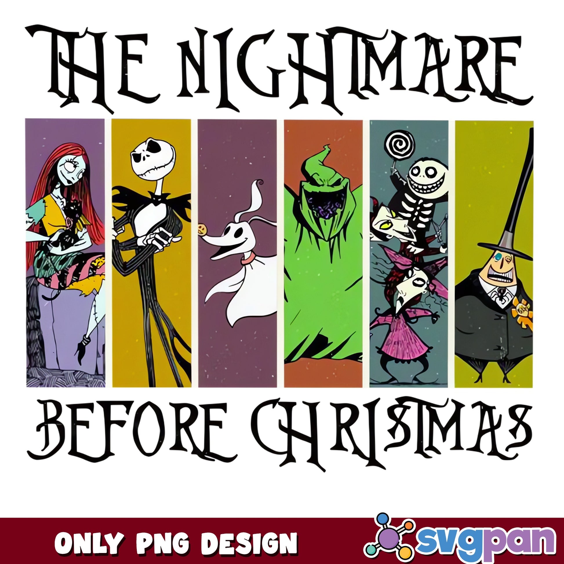 Nightmare Before Christmas Characters PNG, Jack Sally Zero Oogie, PNG