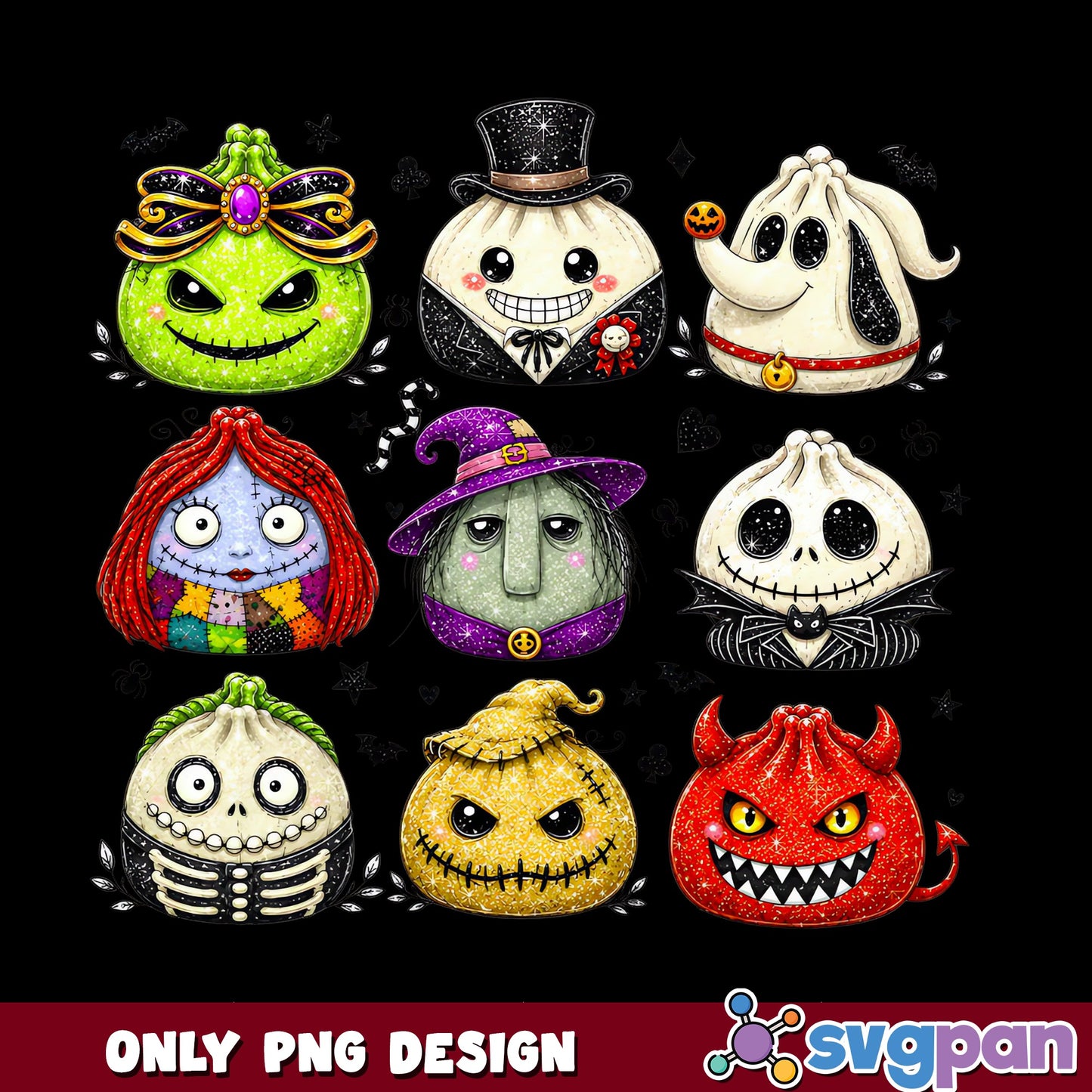 Nightmare Before Christmas Characters PNG, Jack Skellington PNG, Halloween PNG