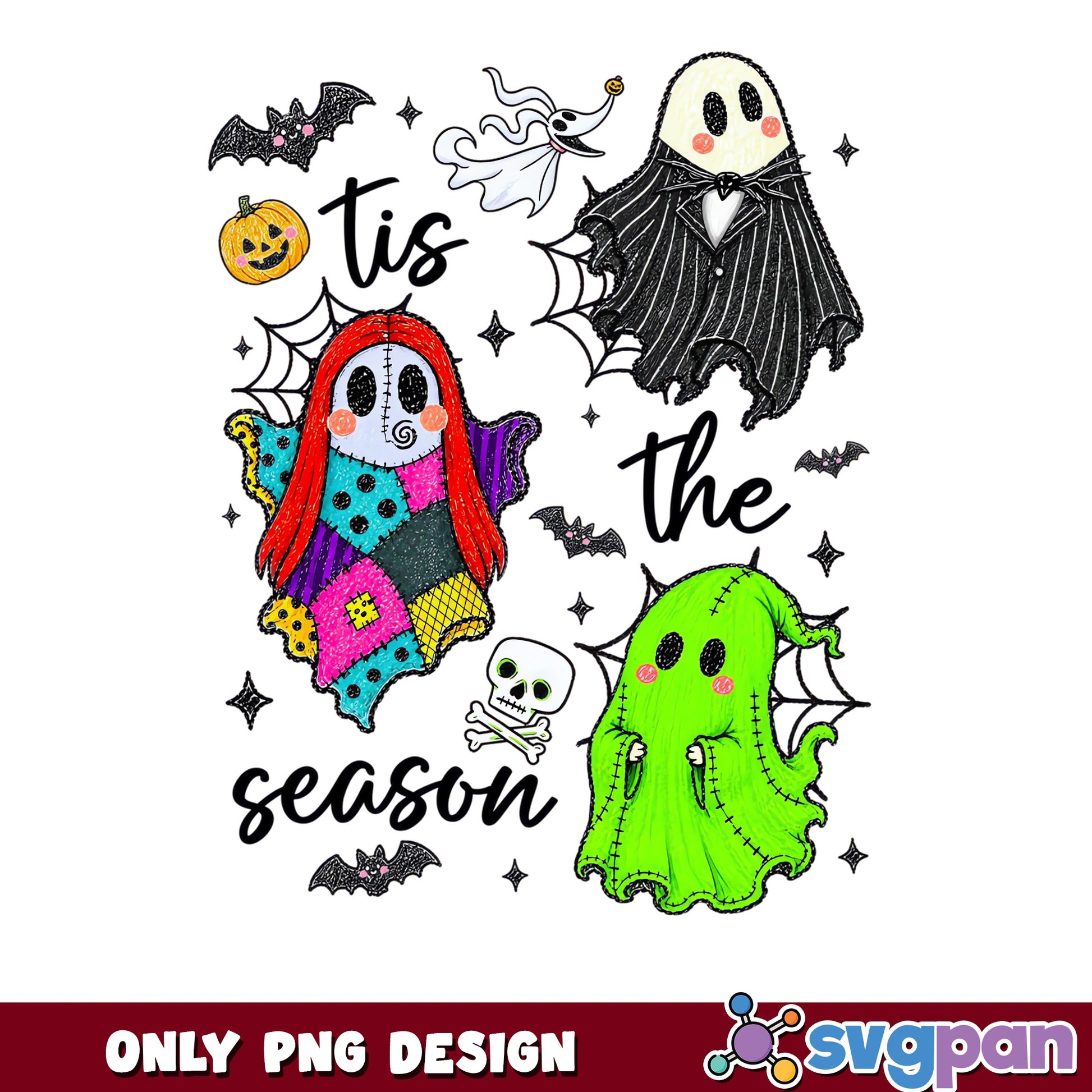 Nightmare Before Christmas Ghost PNG, Halloween PNG, Tis The Season PNG