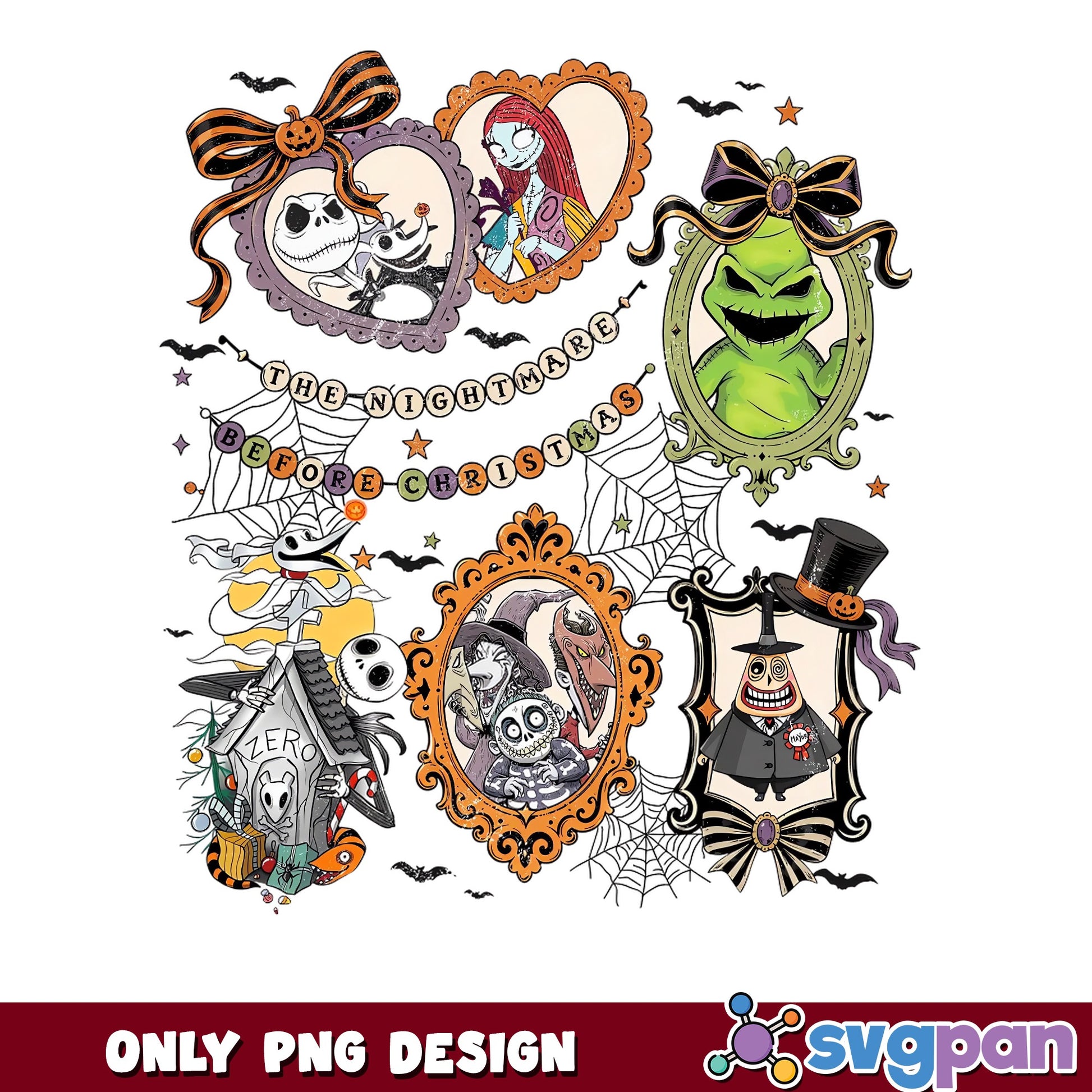 Nightmare Before Christmas Jack Sally Oogie Boogie PNG, Zero Mayor