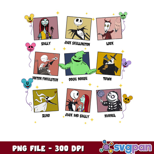 Nightmare before christmas characters png, halloween oogie boogie png, halloween toys png