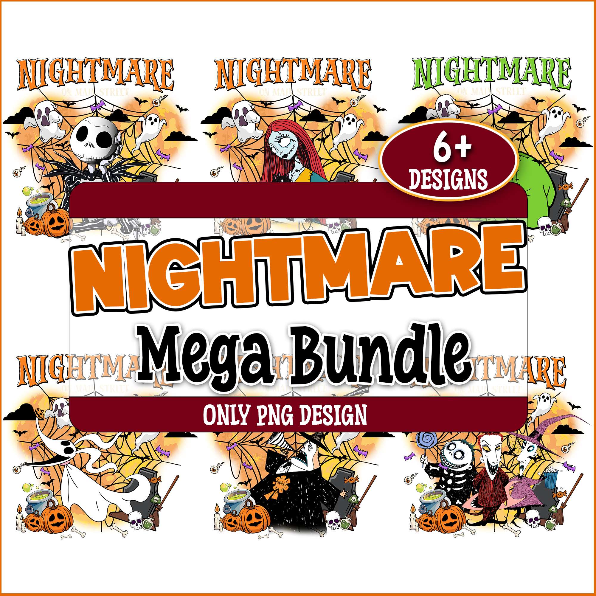 Nightmare cartoons png bundle, happy halloween png, cartoons png – svgpan