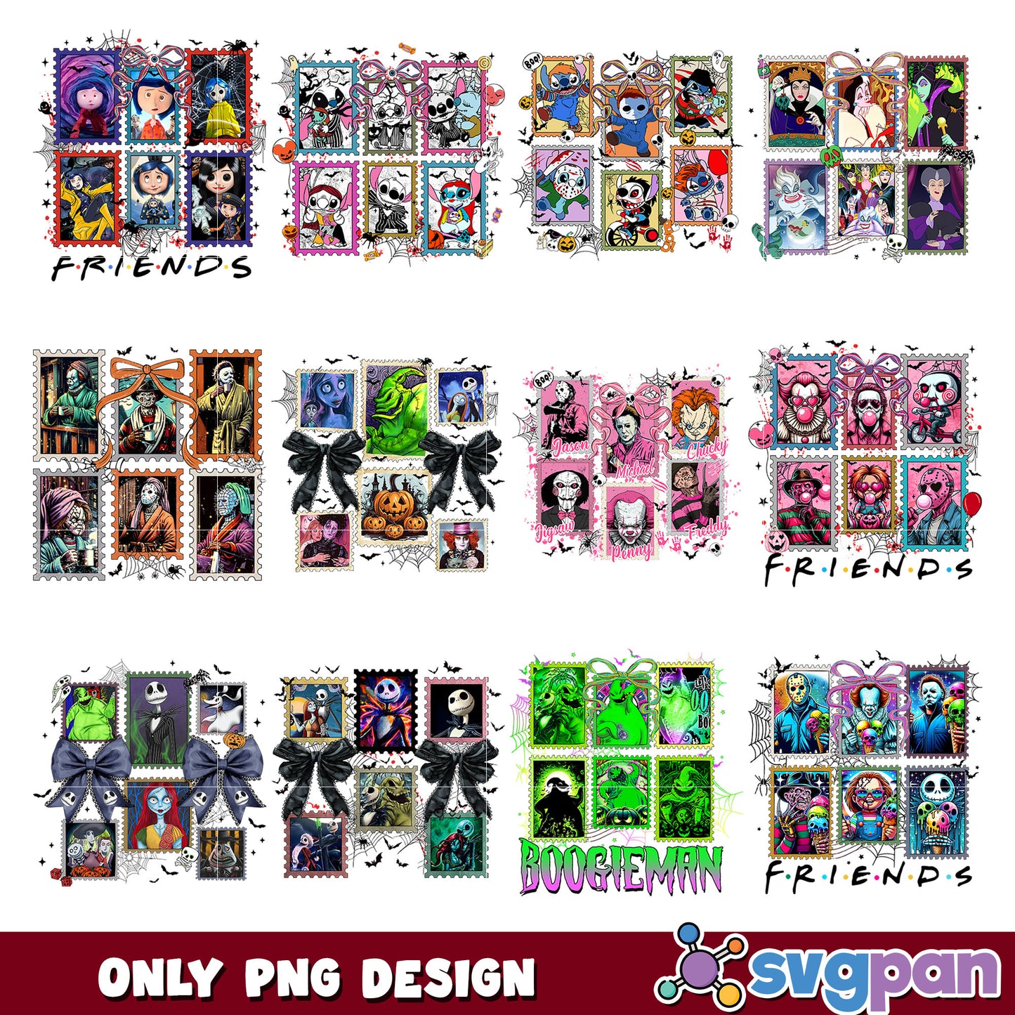 Nightmare friends halloween png bundle