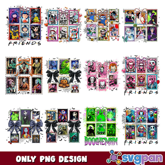 Nightmare friends halloween png bundle