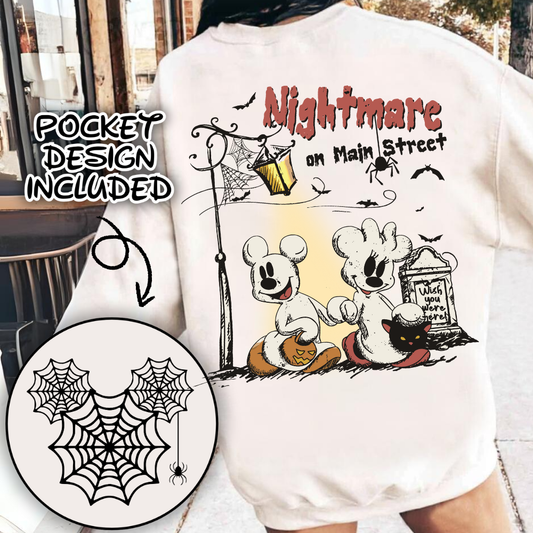 Nightmare on main street design png, halloween candy png , halloween cartoons png