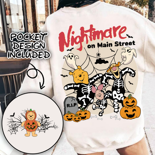 Nightmare on main street design png, happy halloween png, halloween goose png
