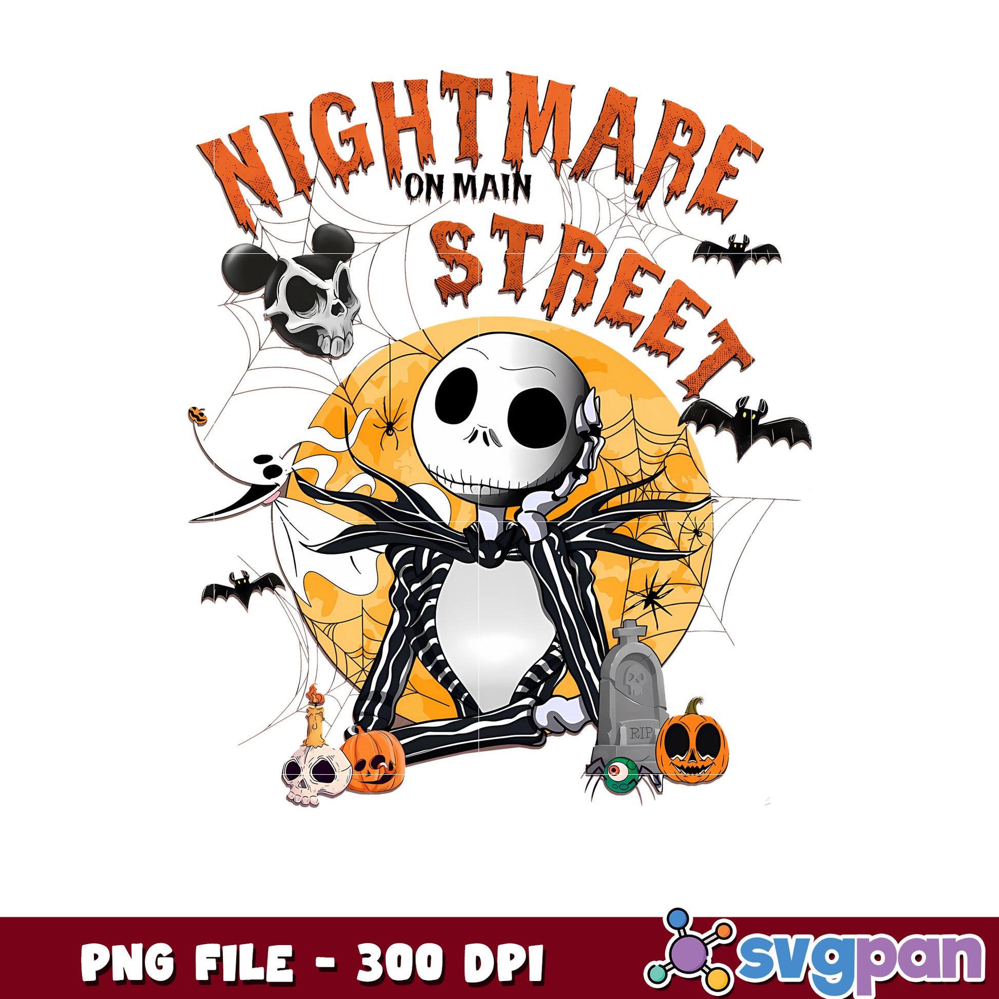 Nightmare on main street halloween holiday png, halloween costume png