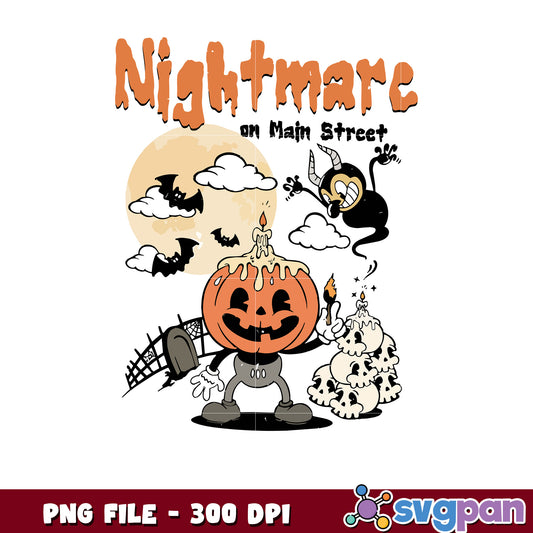 Nightmare on main street halloween png, halloween season png, scary monster​ png