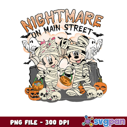 Nightmare on main street halloween png, spooky season png, halloween monster​ png