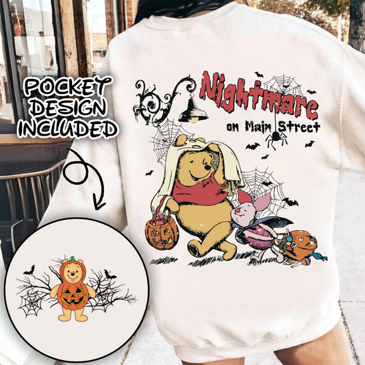Nightmare on main street winnie the pooh png, happy halloween png, halloween goose png