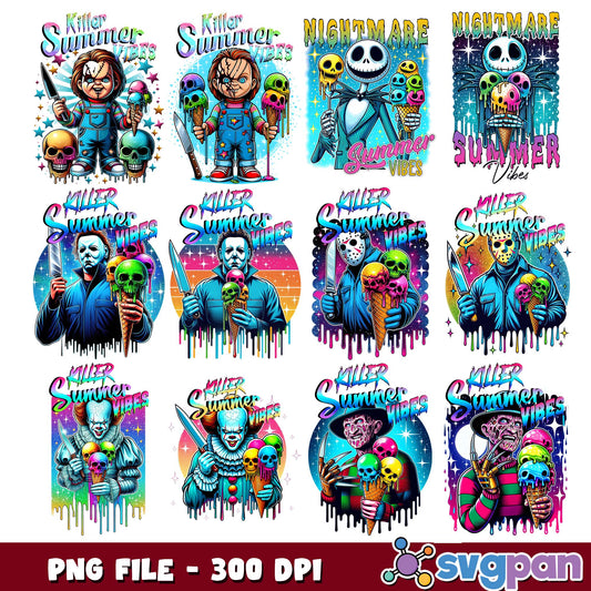 Nightmare summer vibes png bundle