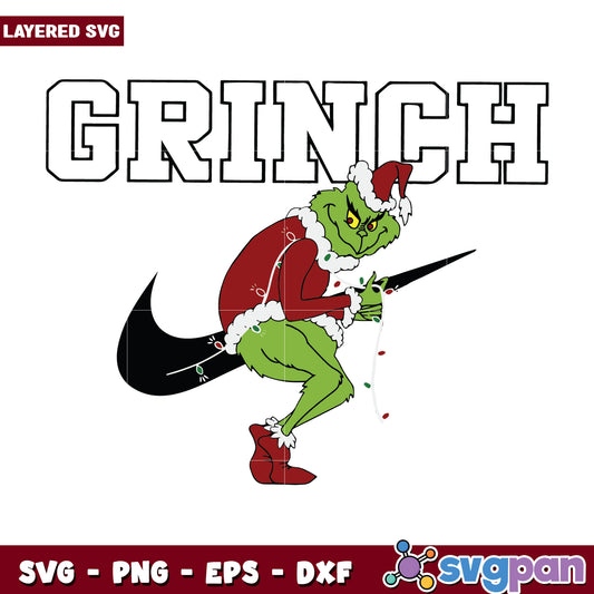 Nike grinch svg, christmas svg, grinch cartoon svg