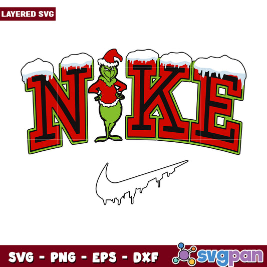 Nike grinch svg, grinch clipart svg, christmas grinch svg