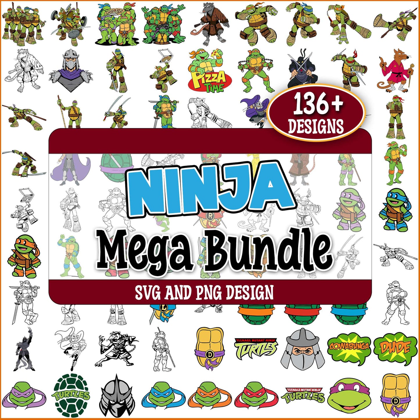 Ninja alphabet svg bundle