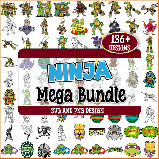 Ninja alphabet svg bundle