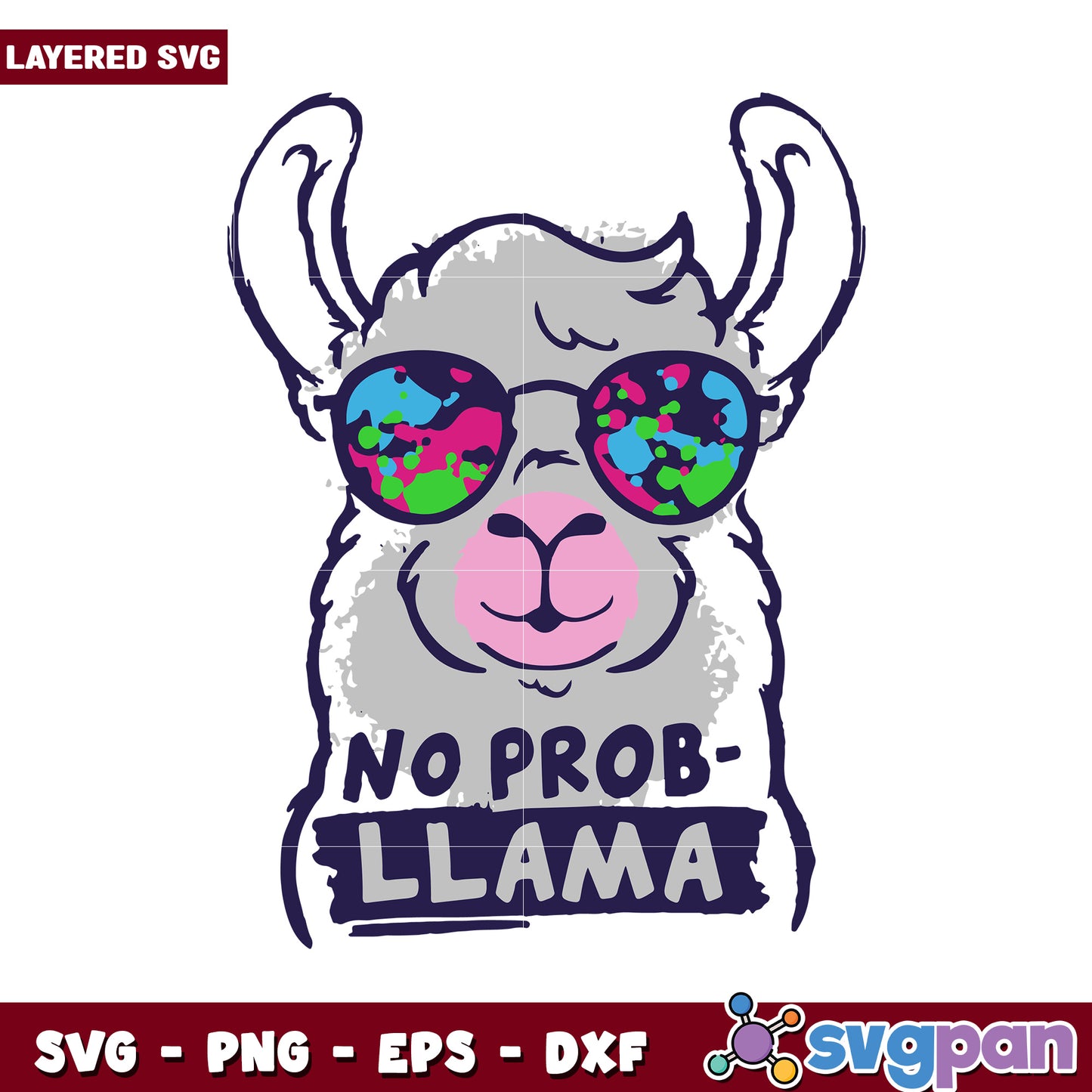 No Prob Llama SVG Design for Fun Crafts, Perfect for T-Shirts and More