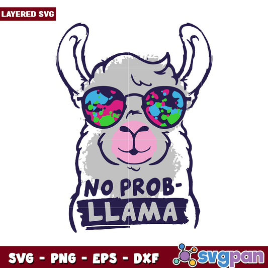 No Prob Llama SVG Design for Fun Crafts, Perfect for T-Shirts and More