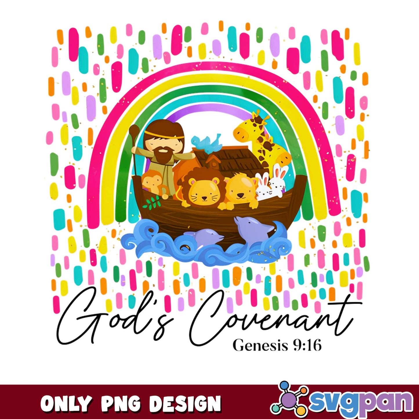 Noah's Ark Gods Covenant PNG, Genesis 9:16 Rainbow PNG, Bible PNG