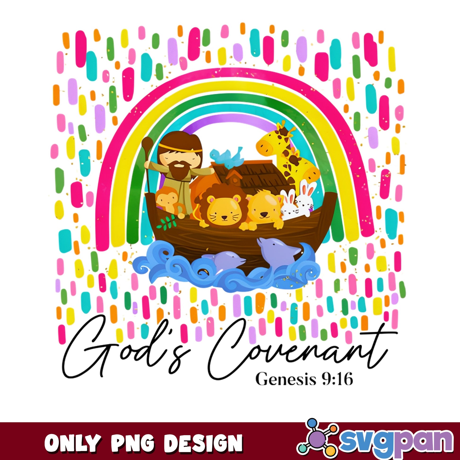 Noah's Ark Gods Covenant PNG, Genesis 9:16 Rainbow PNG, Bible PNG