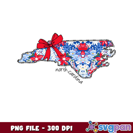 North Carolina Floral PNG Design 300 DPI