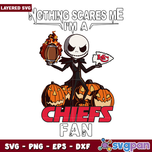 Nothing scares me I'm a Chiefs fan svg, nfl teams svg, halloween design svg