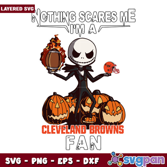 Nothing scares me I'm a Cleveland Browns fan svg, nfl teams svg, halloween design svg