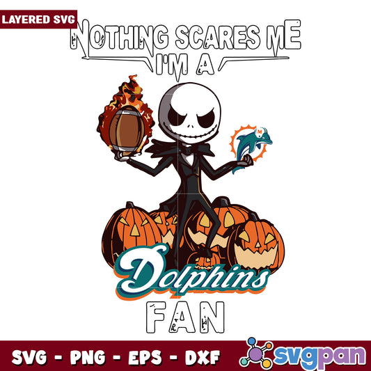 Nothing scares me I'm a Dolpins fan svg, nfl teams svg, halloween design svg